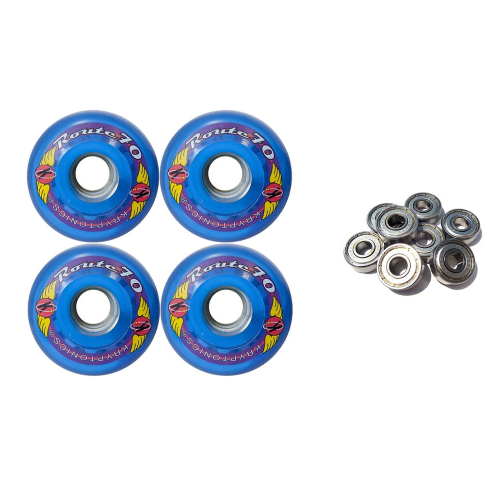 KRYPTONICS ROUTE 70MM 78A BLUE Longboard Skate Wheels + ABEC 9 BEARINGS