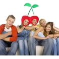 thumbnail image 5 of Funny Cherry Plush Hat Novelty Fruit Hat Cute Headpiece Party Costume Festival Dress up, 5 of 8