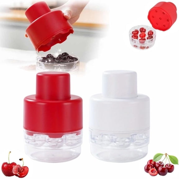 Cherry Pitter Tool, 7-in-1 Portable Cherry Corer Remover, Quick Release Kitchen Tool for Cake Shop, Fruit Salad, Home Use