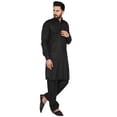 thumbnail image 4 of SKAVIJ Men's Pathani Kurta Pajama Set Indian Ethnic Casual Party Dress Black S, 4 of 6