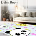 thumbnail image 2 of ODIKA 3'x5' Machine Washable Non-Slip Area Rug, Cheerful Animal Friends Cartoon Scene Playful Panda and Duckling Motif High Traffic Rug, Blue, 729216, 2 of 7