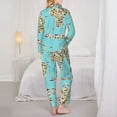 thumbnail image 5 of Bingfone Womens Pajama Sets World Travel Line Icons Map Print,Long Sleeve Loungewear Pajamas Set-X-Large, 5 of 9