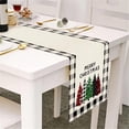 thumbnail image 4 of Harpily Decorative Cotton and Linen Table Flag American Simple Grid Waterproof Linen Table Flag, 4 of 4