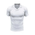 thumbnail image 2 of Camiseta Henley de estilo británico de color liso para hombre: camiseta deportiva informal de poliéster, 2 of 8