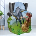 thumbnail image 4 of Dinosaur Soft Flannel Fleece Blanket, Different Types of Dinosaurs Natural Jungle Environment T-Rex Triceratops Cartoon, Cozy Plush for Indoor and Outdoor Use, 50" x 60", Multicolor, by Ambesonne, 4 of 5
