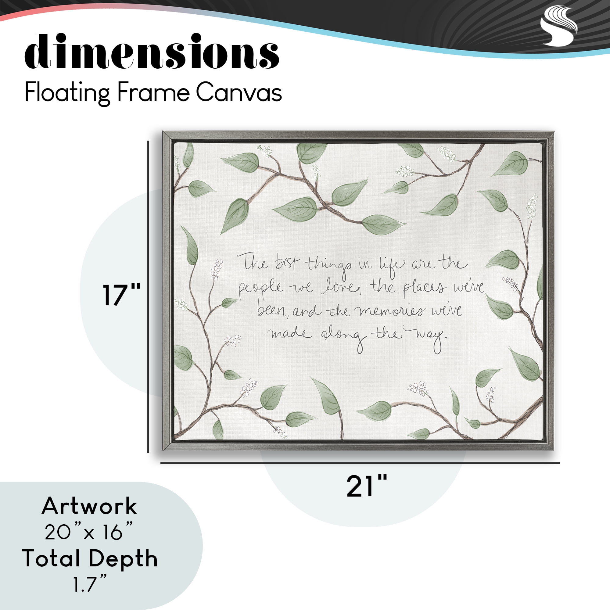 Stupell Industries The Best Things In Life Gray Framed Floater Canvas Wall Art, design by SD Graphics Studio