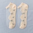 thumbnail image 4 of 5 Pairs Cotton Women's Summer Sheer Socks Floral Embroidery Ankle Socks with Sole for Casual & Dressy Outfits, 4 of 4