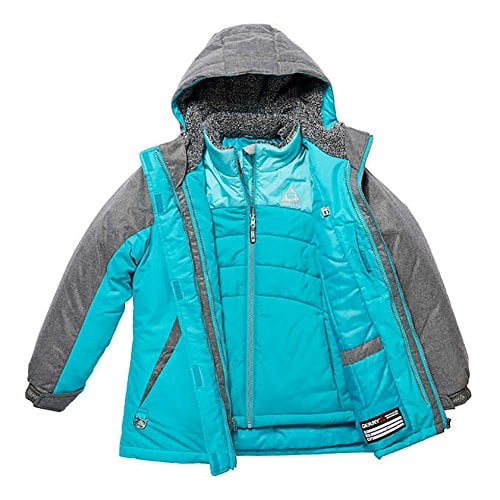 Gerry Gerry Girls' 3in1 Systems Jacket With Beanie, Teal Medium