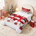 thumbnail image 2 of Manfei Snowman Twin Comforter Sets Snow Bedding Set, Maroon Cream 2 Pieces 1 Comforter and 1 Pillowcase, Xmas Reversible, 2 of 6