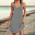thumbnail image 2 of Ygbgbb Women's Summer Dress Sleeveless Slip Mini Dress Lightweight Beach Vacation Dresses Solid Casual Tunic Tops for Everday Wear Gray S, 2 of 6