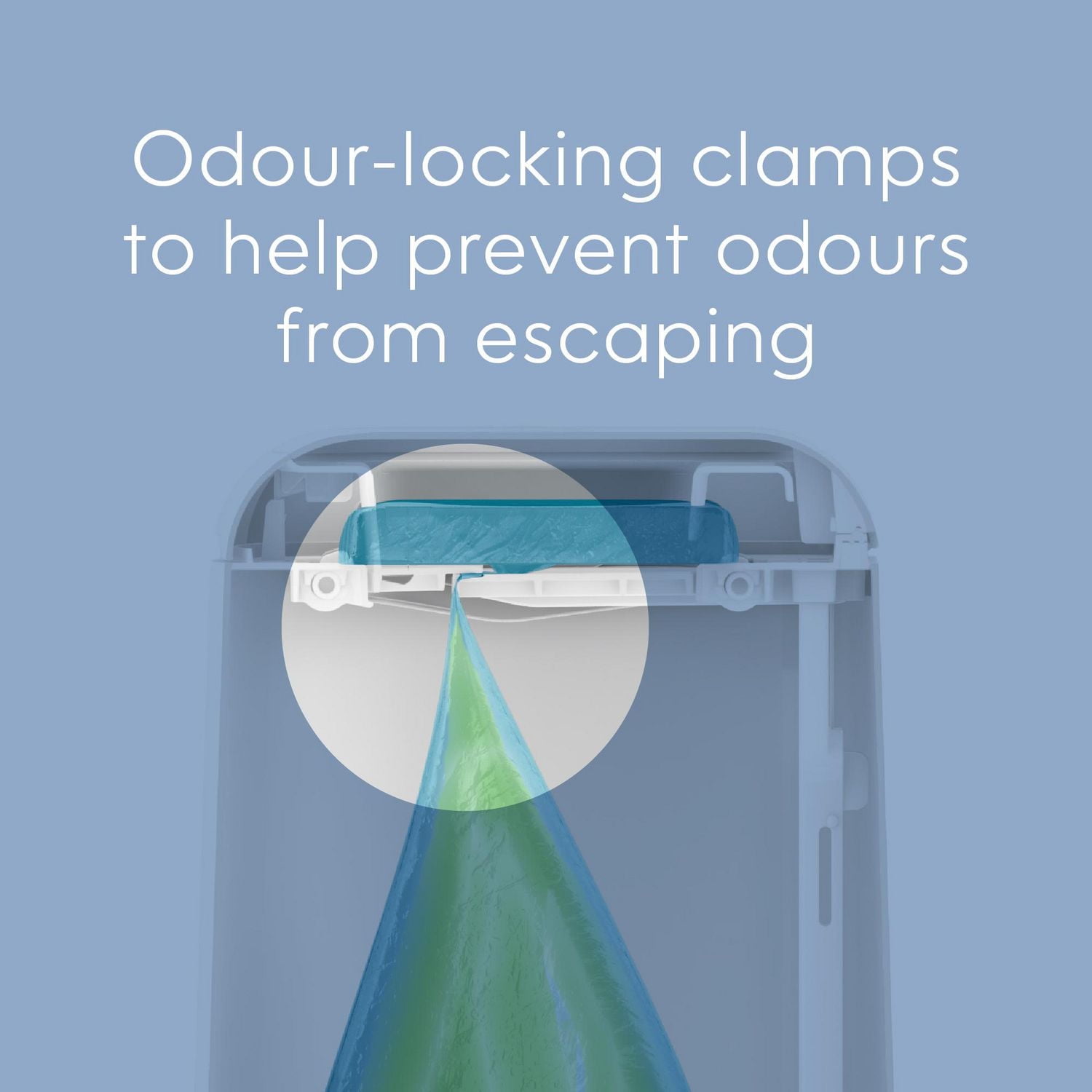 Diaper Genie Signature Diaper Pail, White, Foot Pedal, Odour Control, 9 Easy Roll bags / holds up to 423 diapers