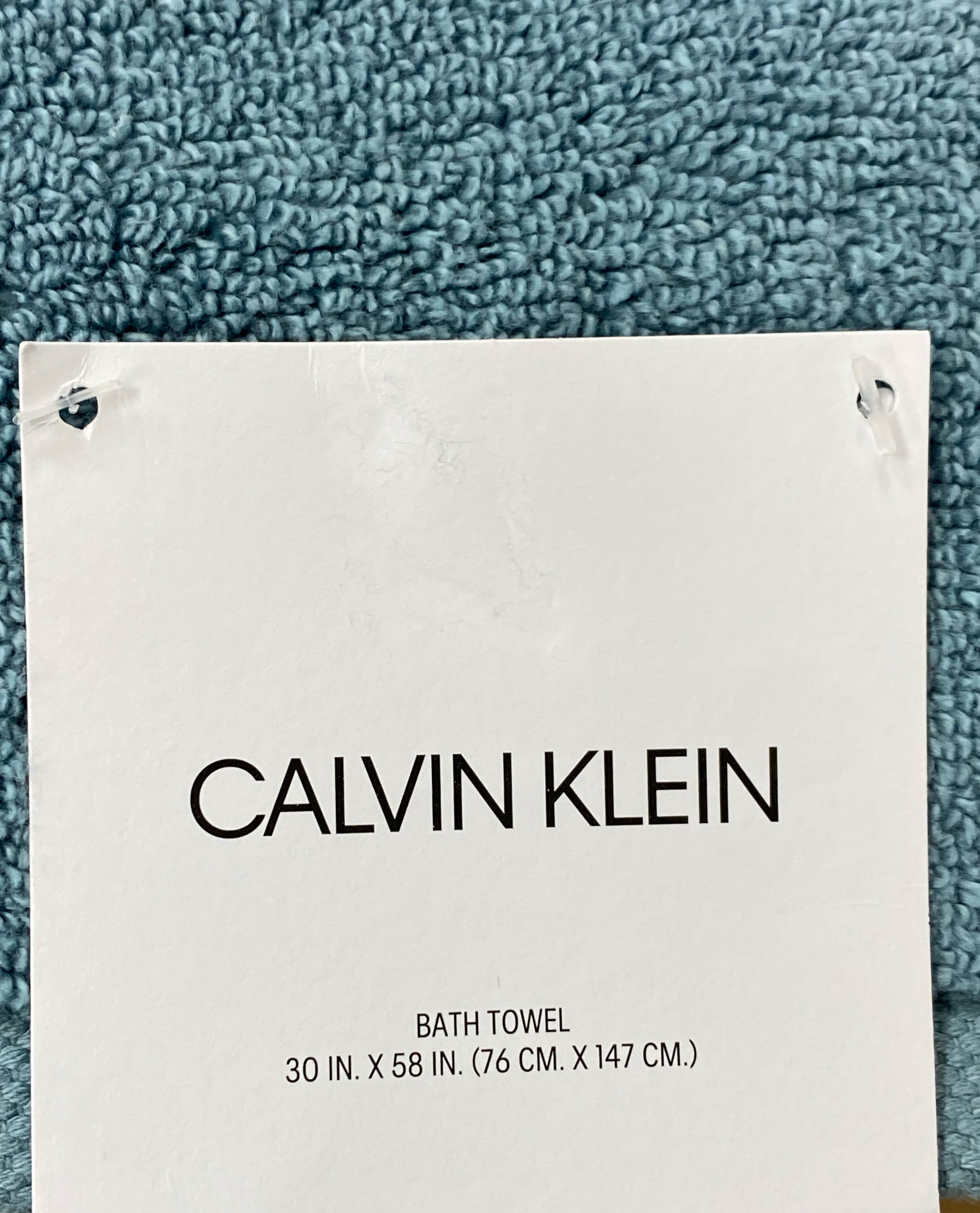 CALVIN KLEIN Tracy Cotton Bath Towel - Turquoise Blue 30 W x 56