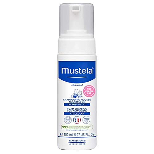 Mustela Cradle Cap Foam Shampoo for Newborn Baby Shampoo with