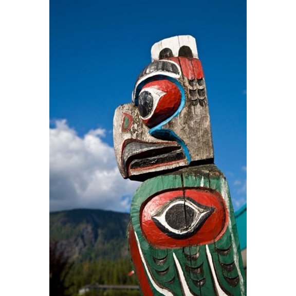 Totem poles Gold River Vancouver British Columbia Canvas Art - Douglas Peebles DanitaDelimont (24 x 36)