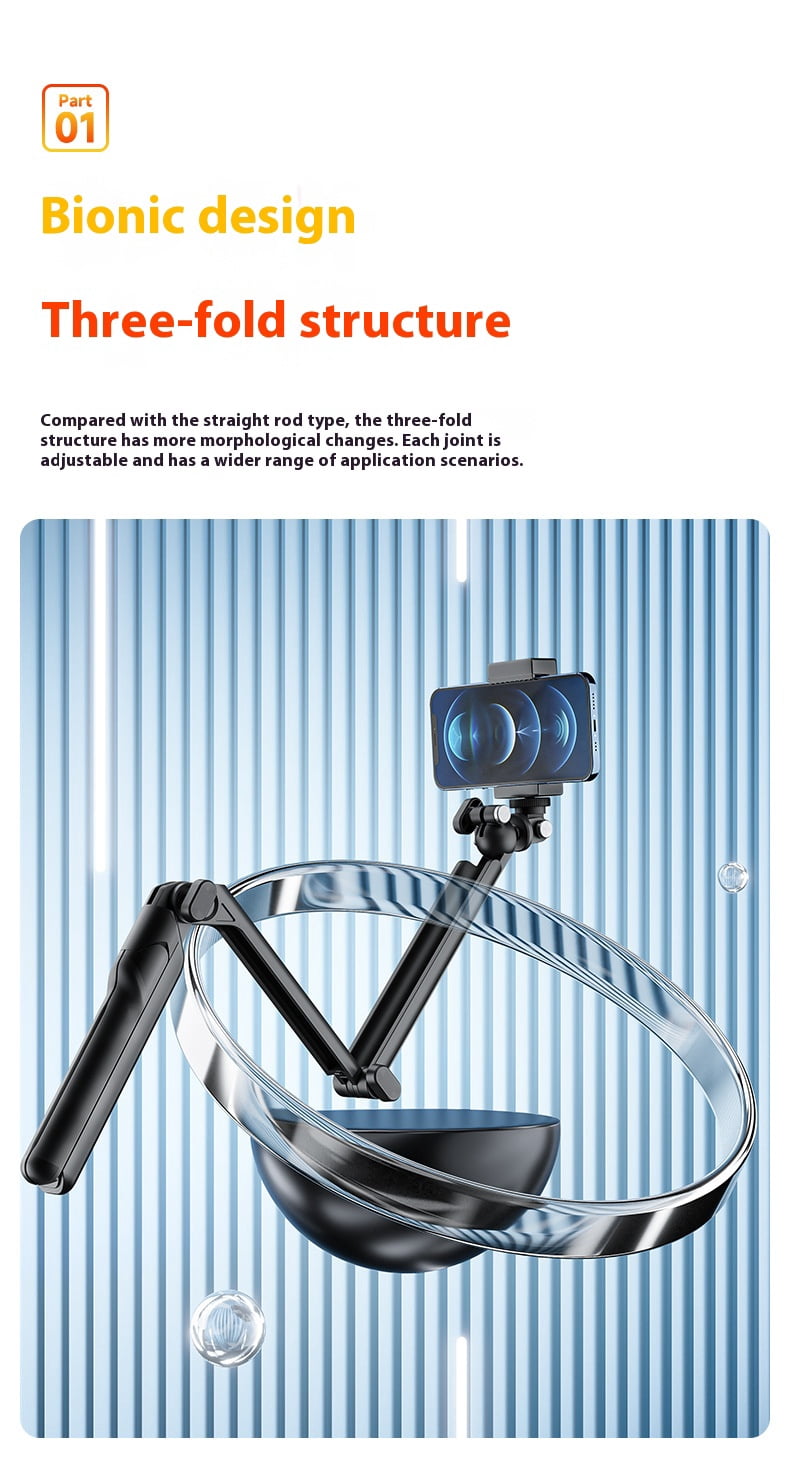 Bigcan Three-Fold Mantis Tripod – Multi-Angle Selfie Stick & Stabilizer for Action Cameras & Smartphones, 360° Rotation, Tabletop Stand
