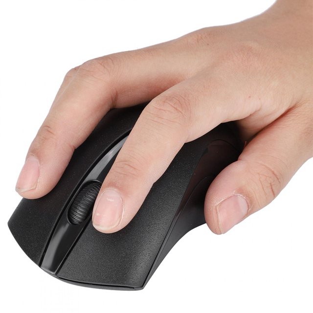 Computer Mouse, Black Portable Battery Operated Wireless Optical Mouse, For Windows2000/XP(64)/Vista/7/10 For PC Laptop