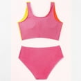 thumbnail image 3 of Drses ‌Girls' Color Block Ribbed Tankini Set - 2 Piece Swimsuits for Teens 8-12 Years with Tummy Control & Quick Dry Fabric, 3 of 6