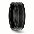 thumbnail image 4 of Titanium Grooved Black IP-plated 8mm Brushed and Polished Band Size 10, 4 of 6