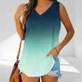 thumbnail image 5 of Kaemgyyd Tops for Women Trendy Gradient Sleeveless Loose Fit Tunic Shirts Casual Curved Hem Summer V Neck T Shirts, 5 of 7