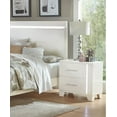 thumbnail image 2 of Modern LED Bedroom Set 3pc White Finish Queen Bed and Two Nightstands Set Furniture, 2 of 7