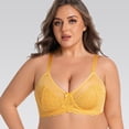 thumbnail image 2 of Gkeoshab Nursing Bras Women's Plus Size Bra Lightweight Lace Shaper with Flexible Underwire for Support Yellow 46F, 2 of 8