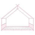 thumbnail image 4 of Tcbosik Twin Size Floor Bed, House Shaped Metal Bed Frame, Easy Assembly, Pink, 4 of 7