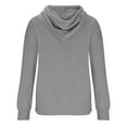 thumbnail image 5 of Women's Hooded Solid Color Hoodie Long Sleeve Top Hoodie Casual Autumn Winter Blouses Hide Belly Baggy Pullover, 5 of 5