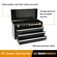 thumbnail image 3 of GEARWRENCH 20inch 3 Drawer Steel Tool Box, Black - 83151, 3 of 4