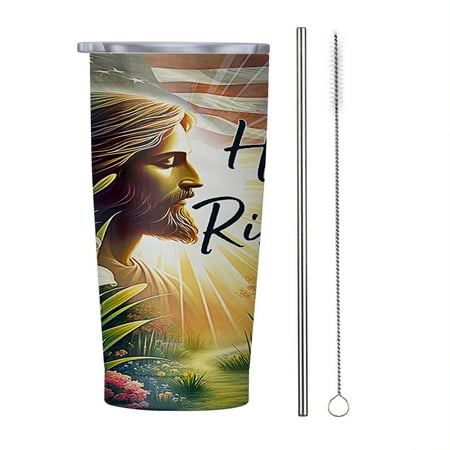 

Easter Day Jesus He Is Risen 20oz Tumbler Insulated Stainless Steel Water Bottle Portable Travel Coffee Tea Mug Cup