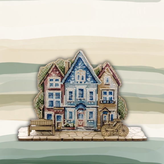 Wooden Cross-Stitch Kit Way Home FLW-066