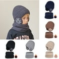thumbnail image 2 of qolati Children's Winter Hat Scarf Set Winter Neck Warmer Gaiter Fleece Knitted Hat Beanie Boys Scarf Suit 2Pcs Kids Ski Hat Cap and Neck Scarf Set, 2 of 3