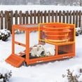 thumbnail image 4 of Insulated Wooden Rabbit Cage with Aluminum Foil Warm Layer, Weatherproof Bunny Hutch with Wheels, 4 of 10
