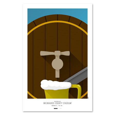Milwaukee Brewers 11" x 17" Minimalist County Stadium Wall Art