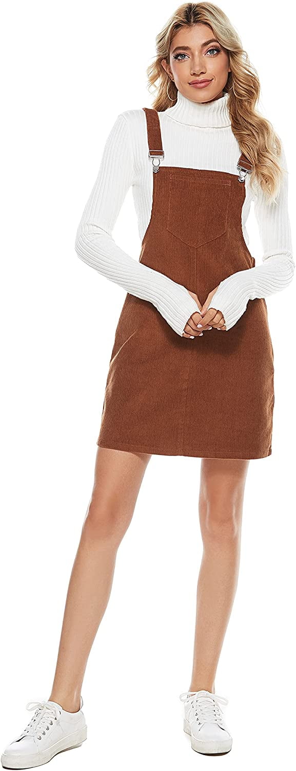 Corduroy bib cheap dress