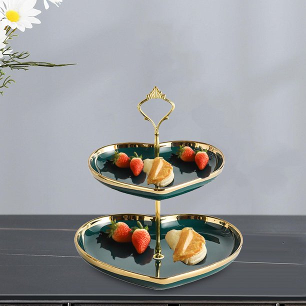 Bandeja para postres de frutas, soporte para magdalenas, bandeja de exhibición de aperitivos, bandeja extraíble reutilizable para aperitivos, plato Macarena Bandeja para servir pasteles