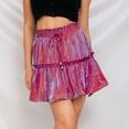 thumbnail image 2 of Gibobby faldas para niña corta de moda para mujer Falda sólida elástica de cintura alta(Rojo, M), 2 of 5