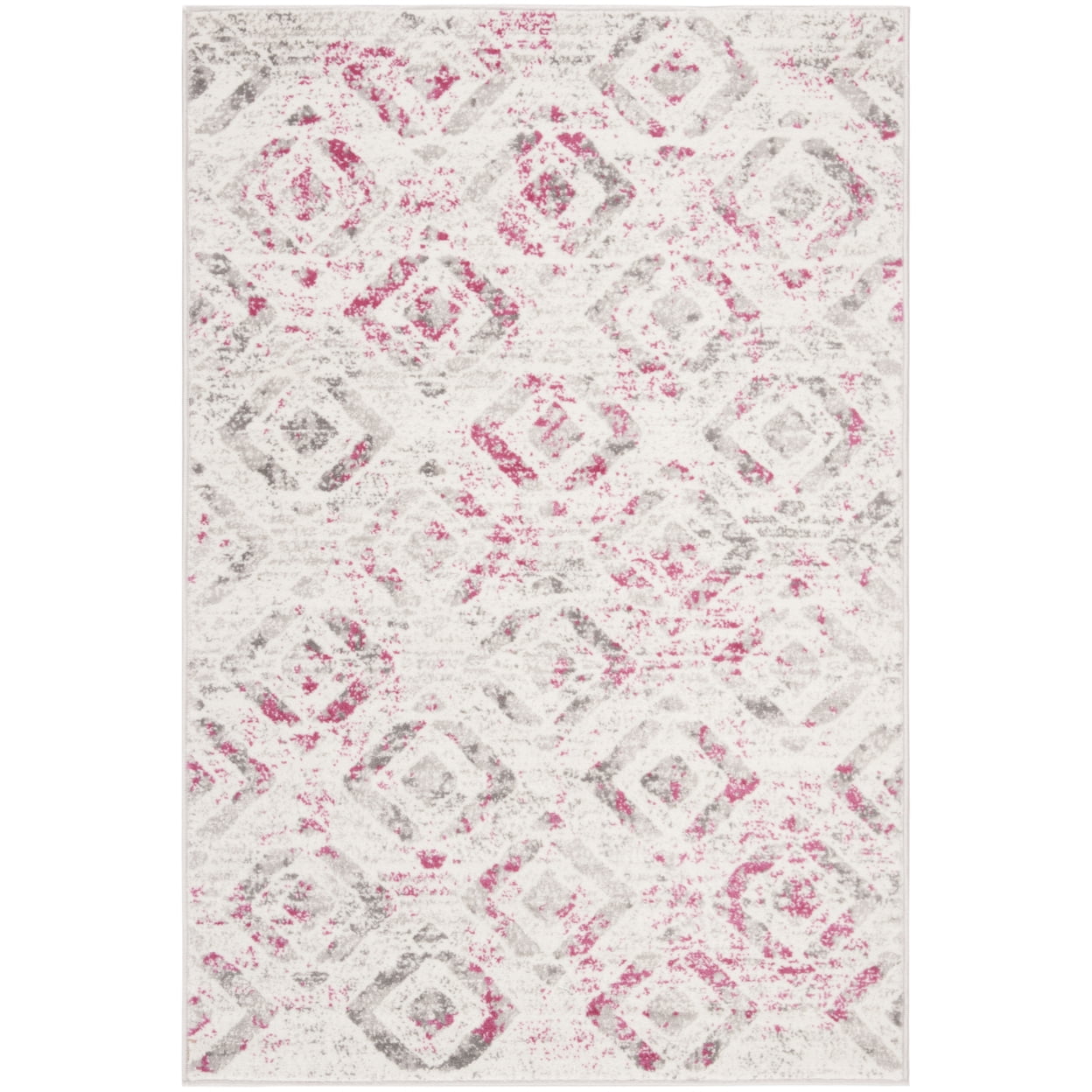 SAFAVIEH Skyler Salim Geometric Area Rug, Ivory/Pink, 5'1" x 7'6"