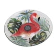 thumbnail image 4 of Hi-Line Gifts 21" Flamingo Verdant Glass Outdoor Glass Solar Bird Bath with Stand, 4 of 6