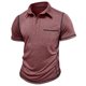 thumbnail image 3 of pstuiky camisetas de hombre, Camisa tipo cárdigan informal de punto liso con manga corta y bolsillo con solapa para hombre camisas casuales para hombre xxxl, 3 of 6