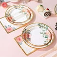 thumbnail image 6 of UniMall 168PCS Floral Plates and Napkins Party Supplies,Vintage Floral Paper Plates Set With Gold Rim Serve 24 Guests,Floral Disposable Plates Tea Party supplies for Adults Bridal Shower Decorations, 6 of 14