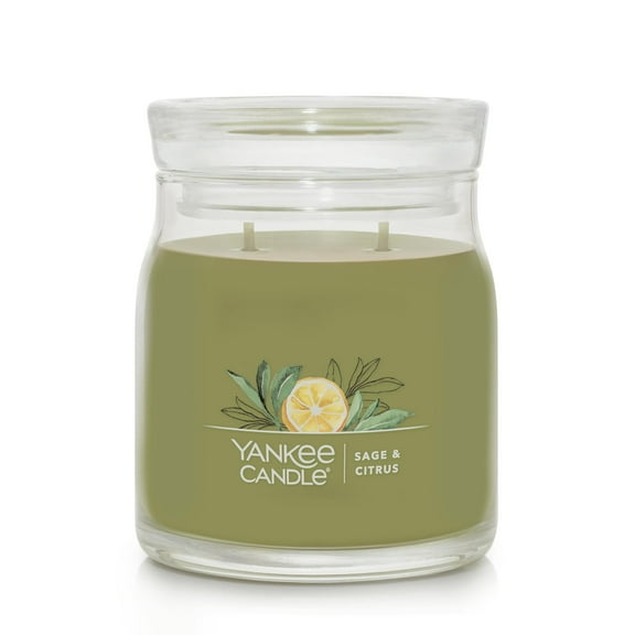 Yankee Candle Signature Medium 2-Wick Candle, Sage & Citrus, 13 oz