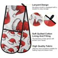 thumbnail image 2 of Yayeee Double Oven Mitt Kitchen Heat Resistant Baking 35" x7" Quilted Glove, Red Santa Hats Pattern, 2 of 6