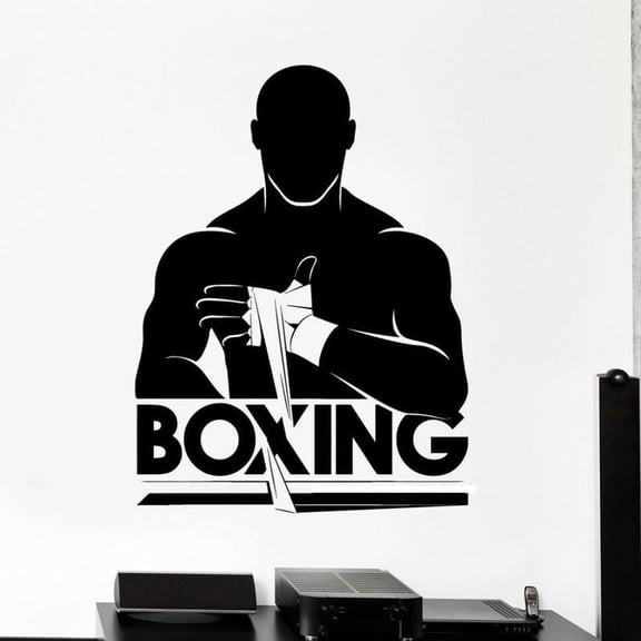 Boxing Art Vinyl Sticker Boxer Fighter Decor Teens Fight Club Wall Decal Poster Murals Waterproof Decor 42x56cm