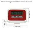 thumbnail image 2 of Uxcell Digital Timer, Small Count Down/ UP Clock  with Magnetic, Big LCD Display Kitchen Timer Red, 2 of 5