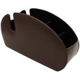 thumbnail image 2 of Remote Control Holder Organizer Phone Pad Table Desk Leather Control Storage TV Remote Control Organizer with 5 Spacious Compartments (Brown with Opening), 2 of 7