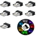 thumbnail image 1 of Luces ambientales interiores LED USB para automóvil, 7 piezas de luces LED mini USB enchufables de 5 V para el interior del maletero del automóvil., 1 of 5