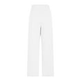thumbnail image 5 of WMTBSRSW Petite Women's Joggers Pants Fleece Elastic Waisted Running Sweatpants with Pockets Solid Color Zipper Ankle Straight Leg Lounge Wear White XXL, 5 of 7