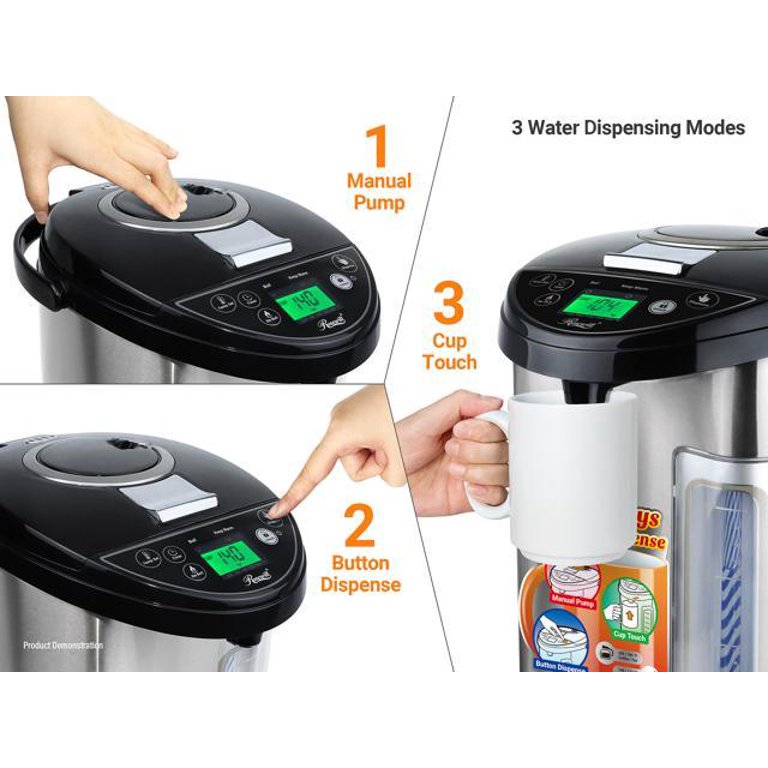 Rosewill 5L Hot Water Boiler Warmer Pot, 5 Keep-Warm Temperatures, 24Hr  Timer, Auto Lock, Boil Dry Protection, LCD Display, Electric and Manual  Pump Water Dispenser, Water Level Gauge with Backlight - Walmart.com