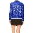 thumbnail image 2 of Womens Sequin Long Sleeve Front Zip Jacket with Ribbed Cuffs, 2 of 5
