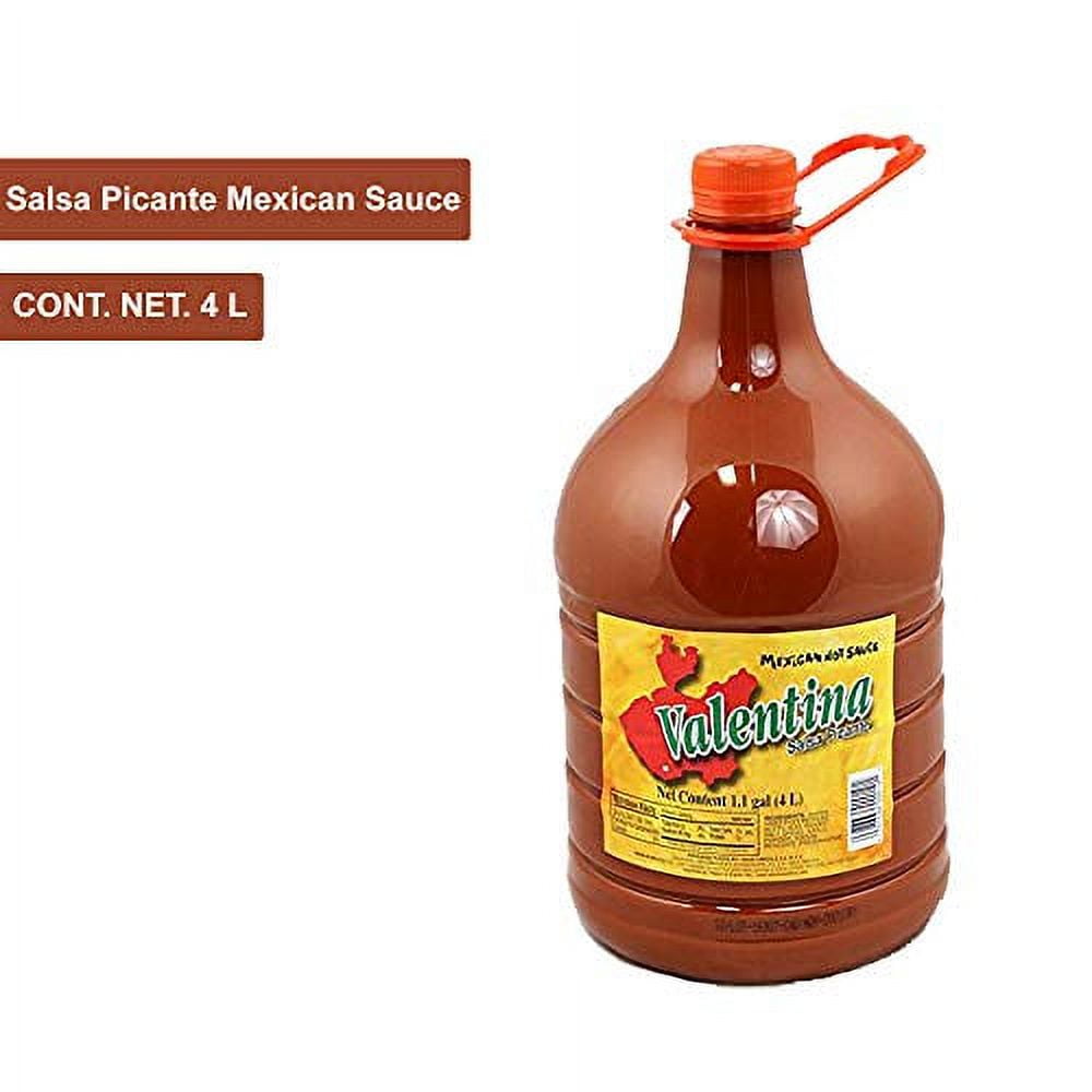 Valentina Mexican Hot Chile Sauce Spices Picante Salsa Seasoning Salt Spice Mix Made From Chili Peppers Perfect For Chips Fast Foods Lunch Snacks or More 4 Liters ( 1.1 Gallon )